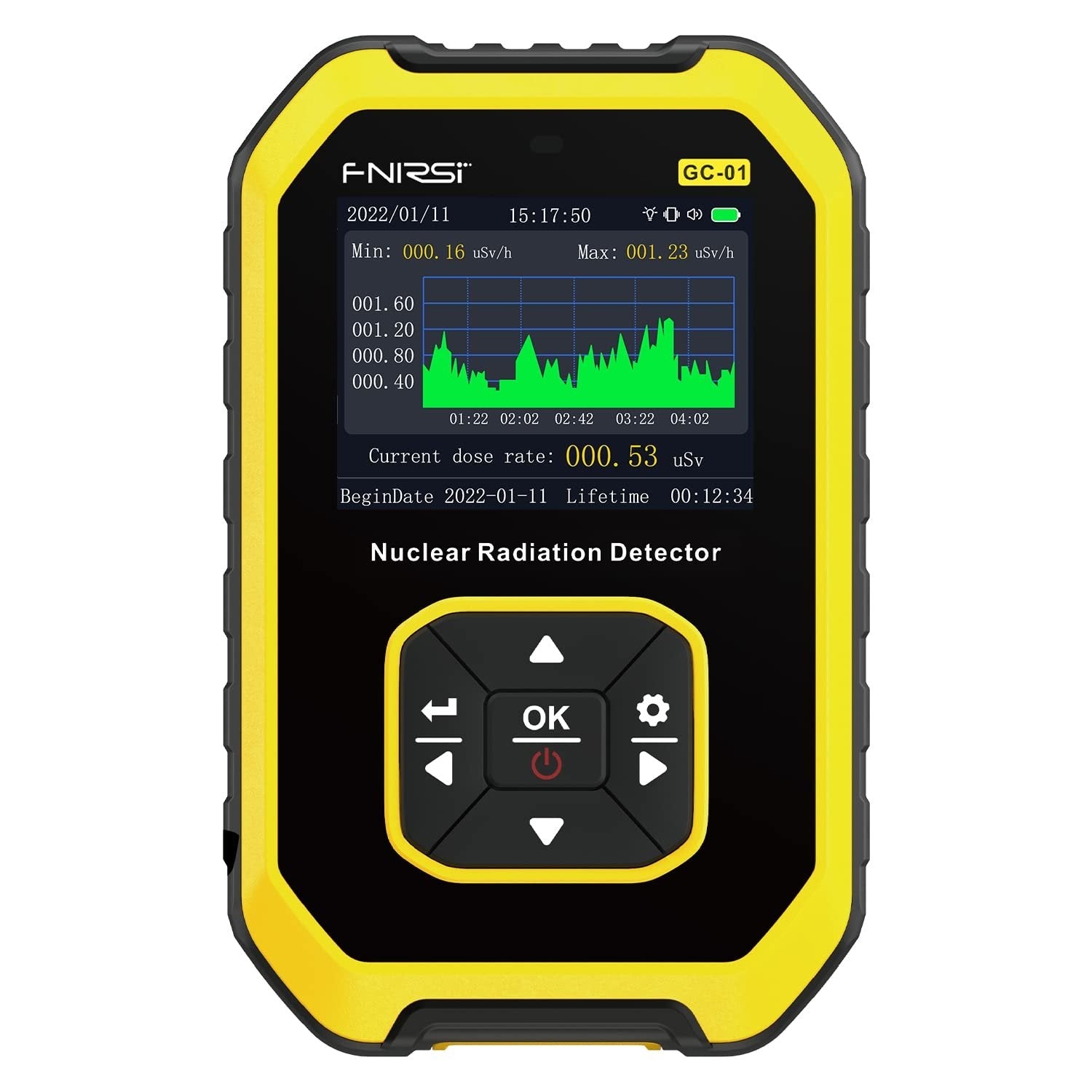 FNIRSI GC-01 Geiger-mittari - Dosimetri LCD-näytöllä