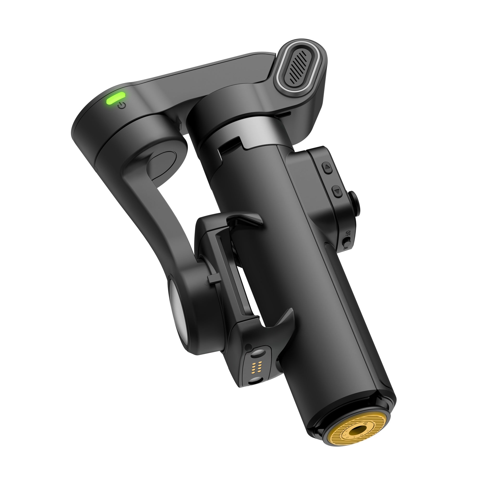Käsikäyttöinen 3-akselinen tärinänvaimennettu gimbal-stabilisointilaite iPhonelle AI-seurantamoduuli täytevalolla Eleohjaus ja yhden painalluksen jalustan vapautus