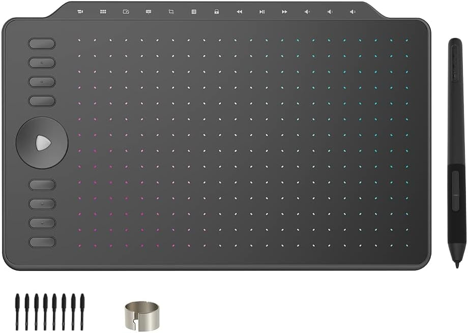 GAOMON Graafinen Piirtoalusta 12" 8 pikanäppäimellä & 13 multimedia-näppäimellä