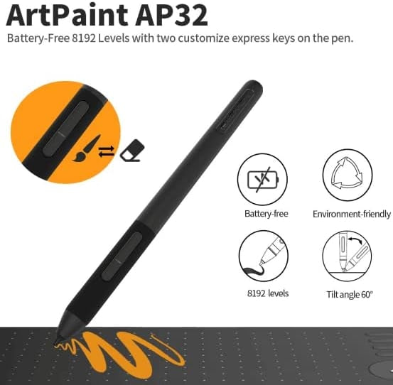 GAOMON Graafinen Piirtoalusta 12" 8 pikanäppäimellä & 13 multimedia-näppäimellä