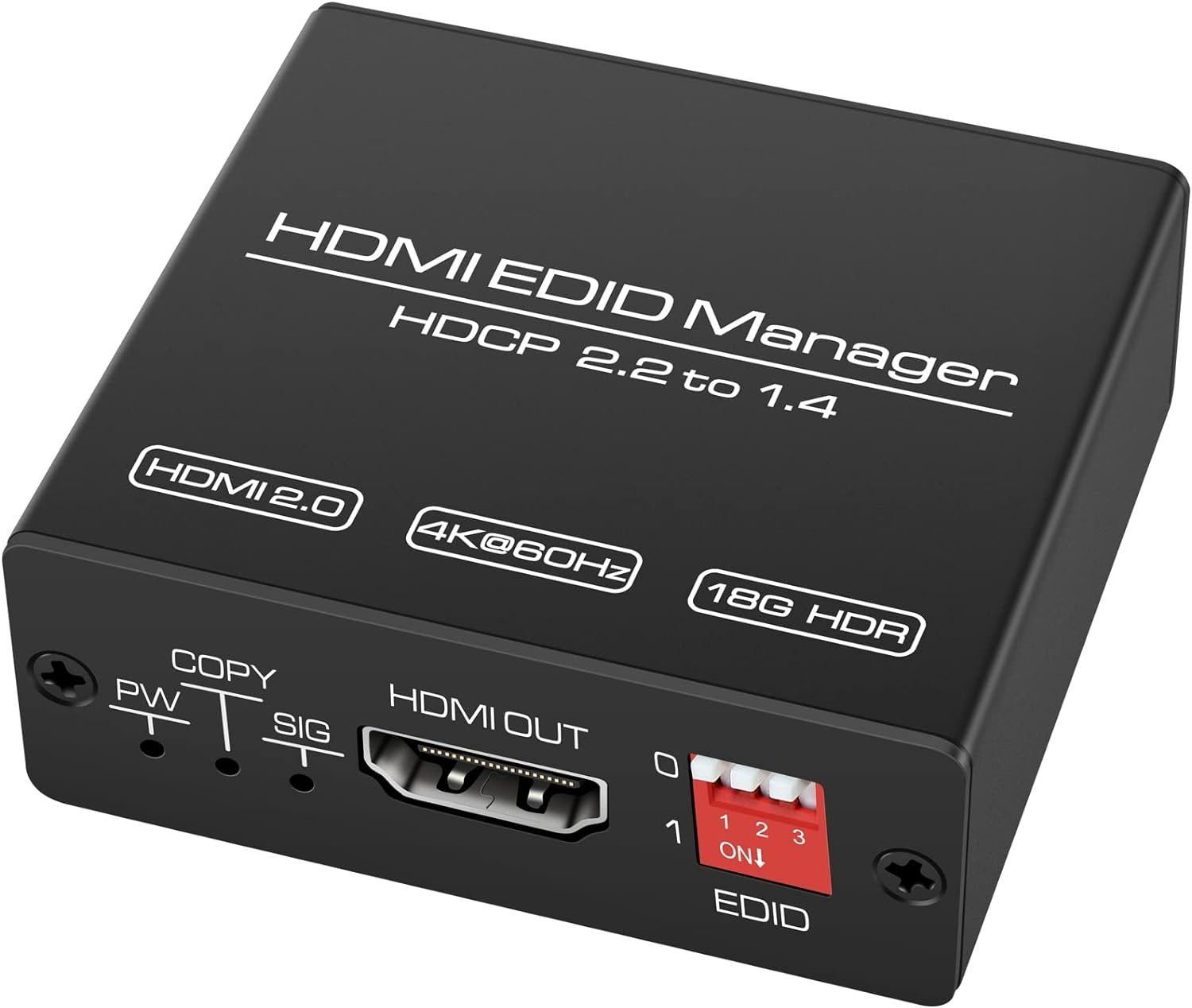 HDMI EDID -emulaattori – HDMI 2.0b 4K60Hz 18Gbps HDCP2.2 CEC HDR YUV 4:4:4