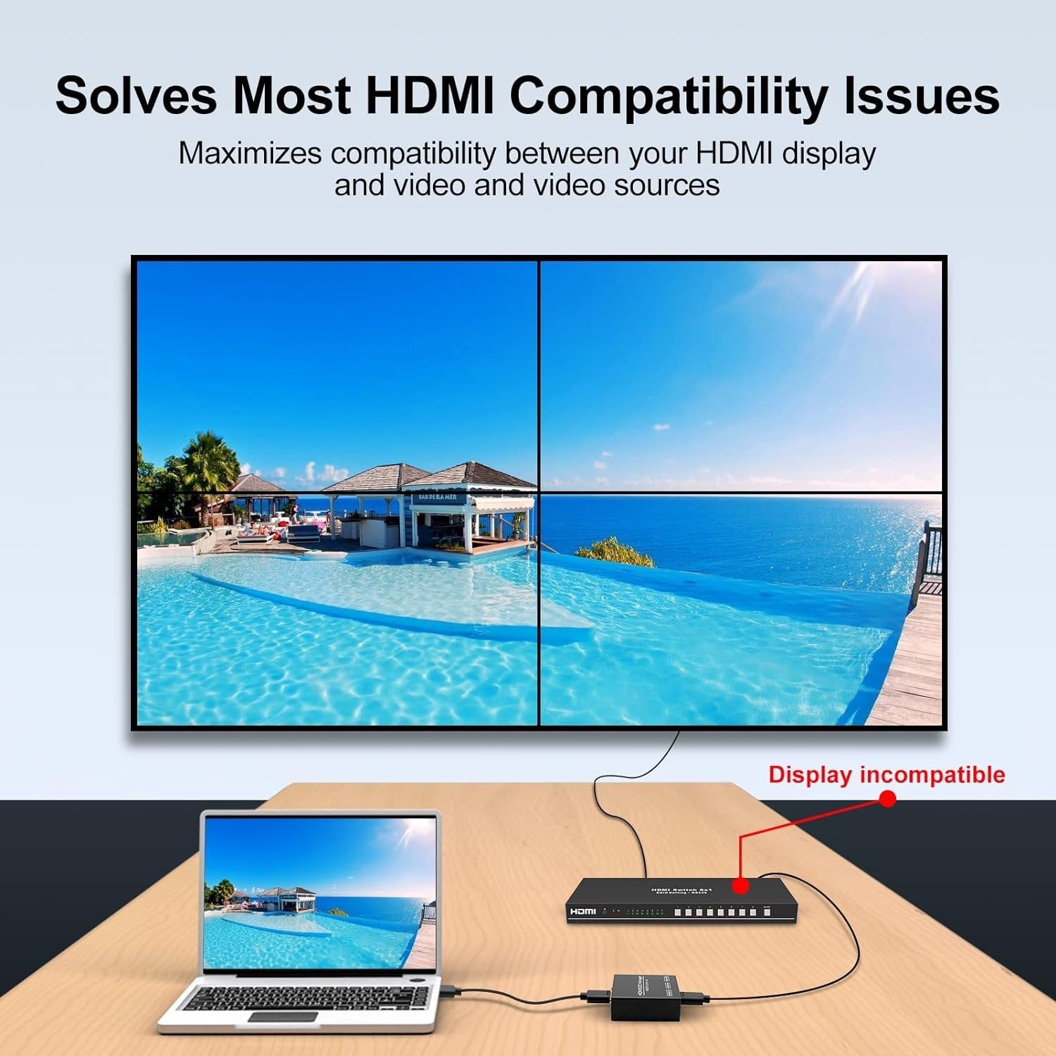 HDMI EDID -emulaattori – HDMI 2.0b 4K60Hz 18Gbps HDCP2.2 CEC HDR YUV 4:4:4