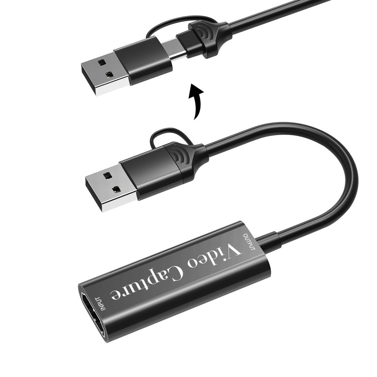 HDMI-USB-sovitin videotallennukseen 4K 30Hz USB-A ja USB-C