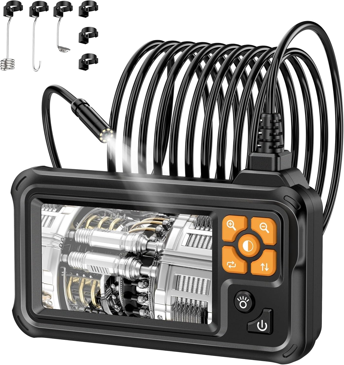 NÖRDIC 5m Endoskooppikamera, 4,3" IPS-digitaalinäyttö, 1080P HD -kamera 8 LED-valolla, IP67-vesitiivis tarkastuskamera