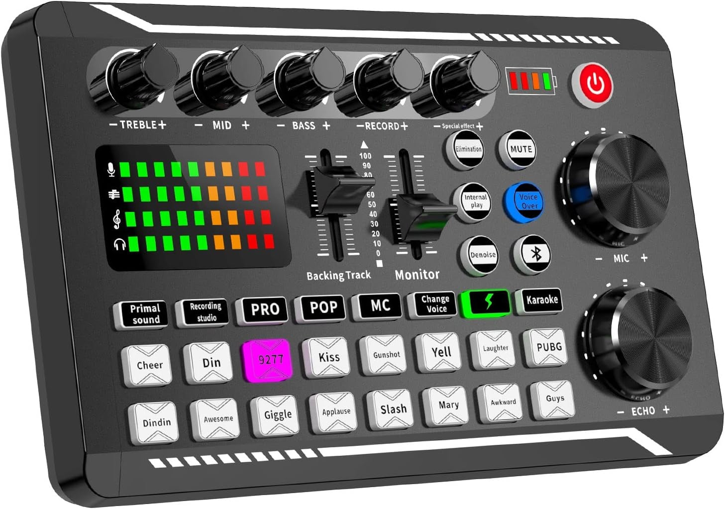 Live Sound Card -äänimikseri, podcast-ääniliitäntä DJ-miksaustehosteilla PS4-, PS5-, karaoke-, TikTok-, YouTube-, suoratoisto-, tallennus- ja pelikäyttöön