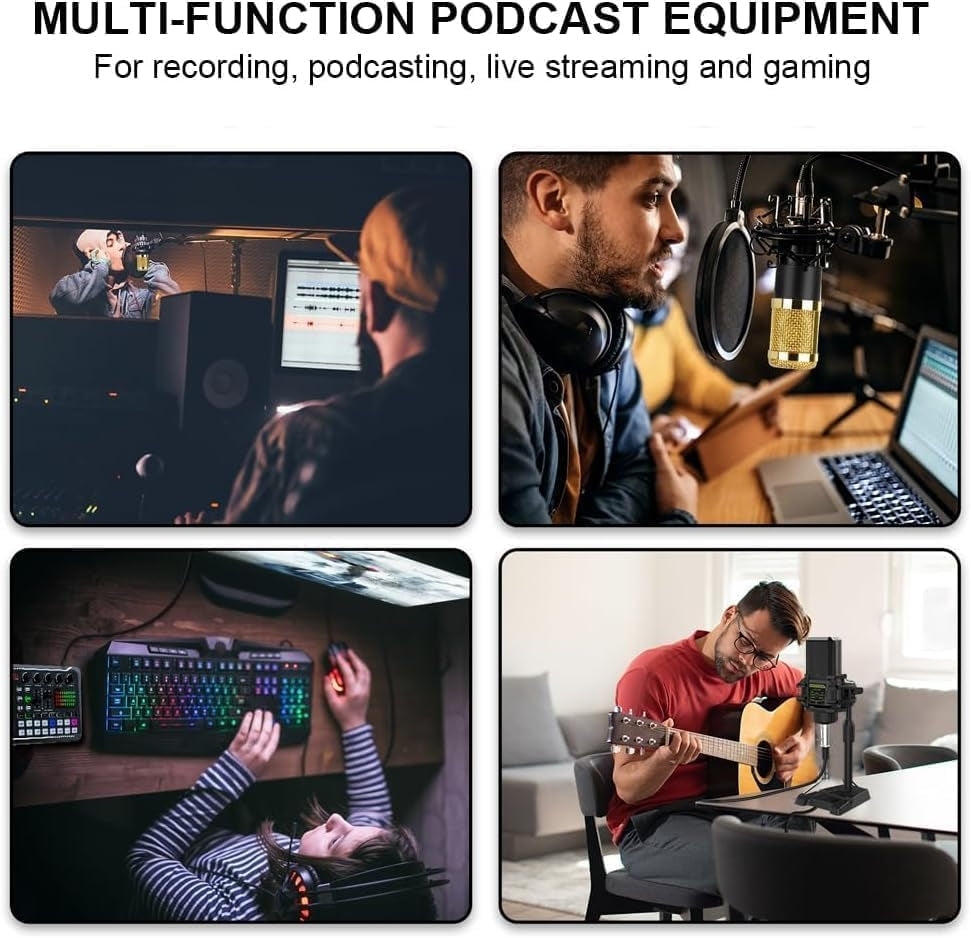 Live Sound Card -äänimikseri, podcast-ääniliitäntä DJ-miksaustehosteilla PS4-, PS5-, karaoke-, TikTok-, YouTube-, suoratoisto-, tallennus- ja pelikäyttöön
