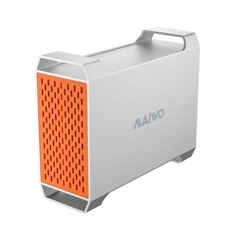 MAIWO 2-paikkainen SATA RAID -kotelo 3,5" HDD:lle, salamannopea 5Gbps, RAID 1/0/JBOD, 2x30TB