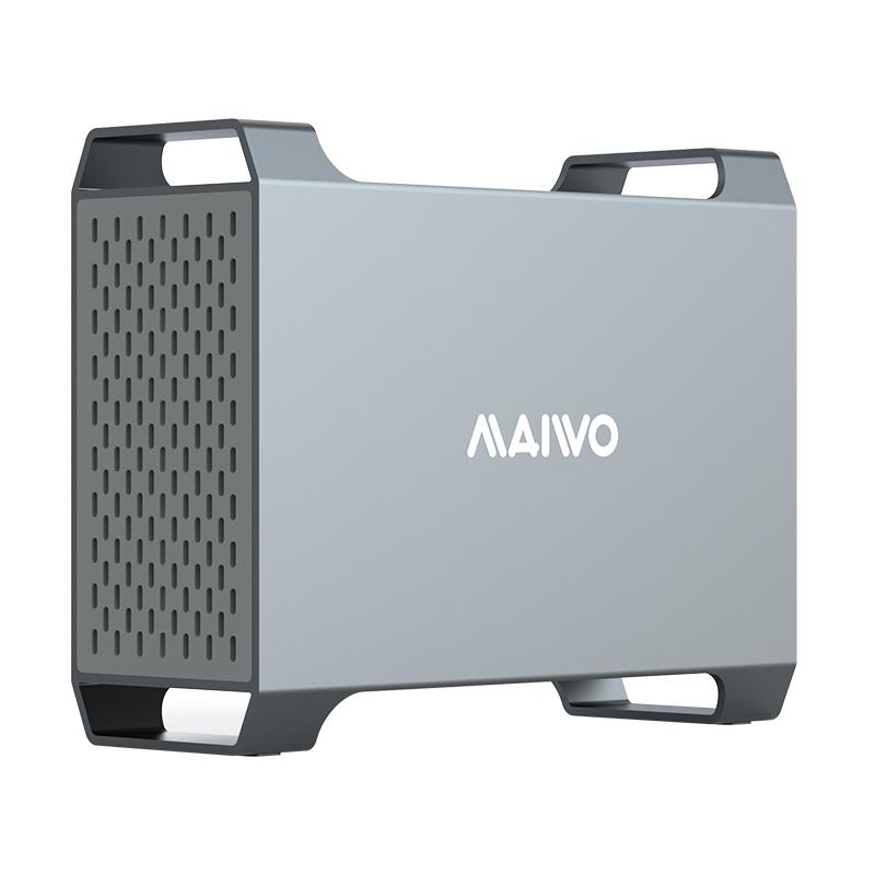 MAIWO K35282C USB-C 3.1 ulkoinen kaappi alumiinia 2x 3,5" SATA-kiintolevylle RAID-tuella