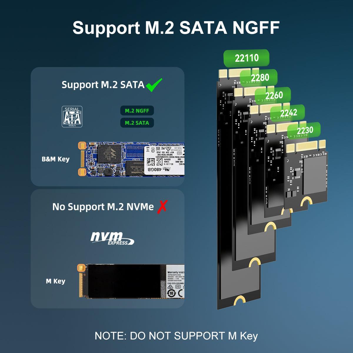 MAIWO SATA M.2 SSD Kloonitelakointi 1-4 B&M Key 5Gbps