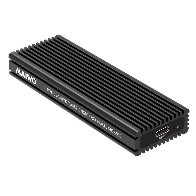 Maiwo K1687P2 M.2 SATA ja NVMe SSD -yhdistelmä–USB3.1 GEN2, 10 Gb/s, ulkoinen kotelo, alumiinia