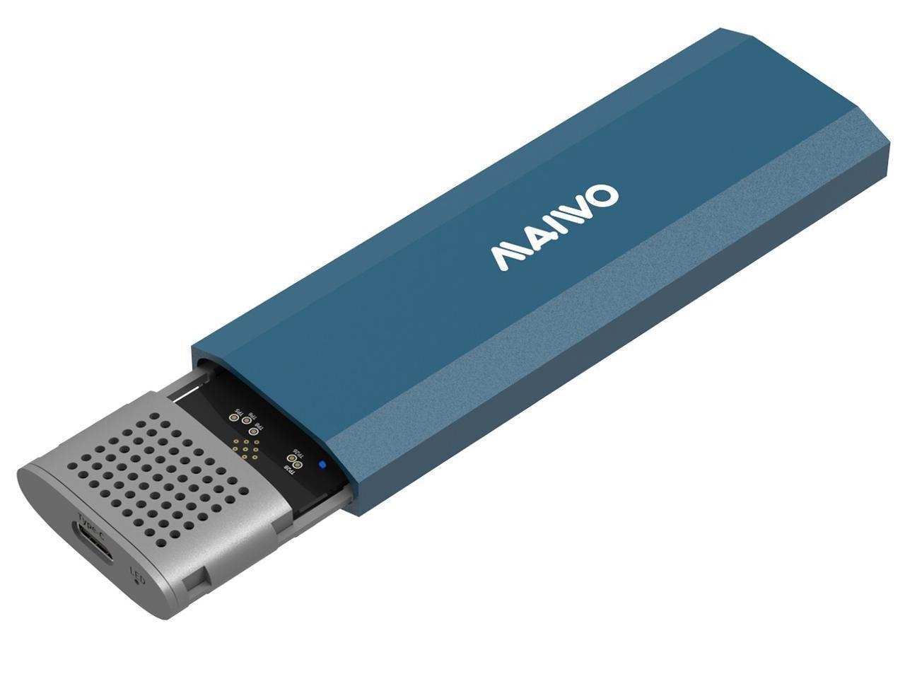 Maiwo K1690 M.2 SATA & NVMe SSD yhdistelmä USB3.2 Gen2 10Gbps ulkoiselle kotelolle ruuviton alumiinirakenne