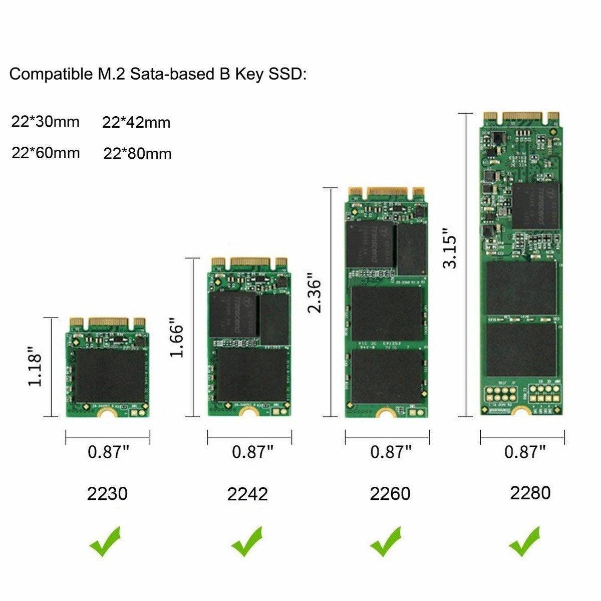 Maiwo K16N M.2 SATA SSD, USB 3.1 GEN1 5 Gb/s ulkoinen tallennuskehikko, 2230-2242-2260-2280 NGFF B-Key ja B M-Key, alumiinia