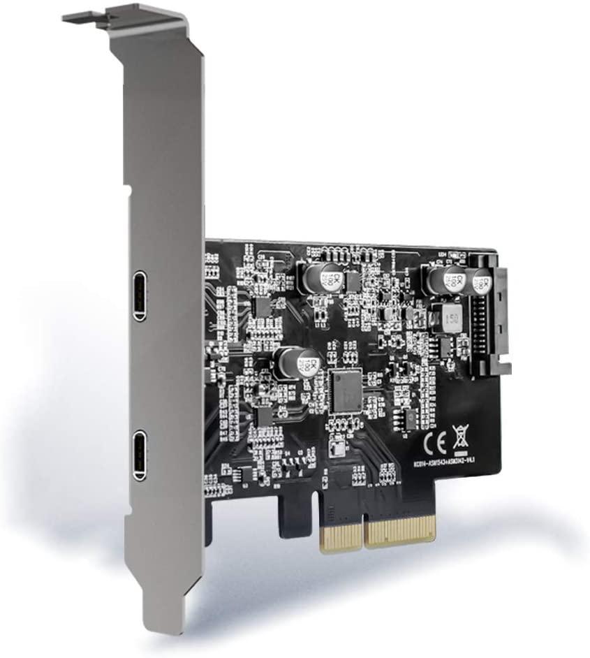 Maiwo KC014 PCI Express x4 -kortti–2x ulkoinen USB 3.1, 10 Gb/s, Gen 2, Type C