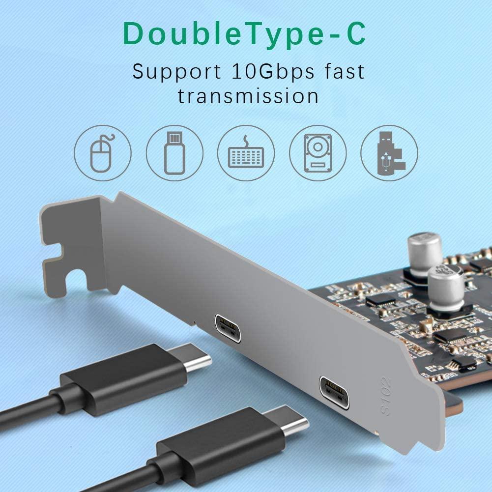 Maiwo KC014 PCI Express x4 -kortti–2x ulkoinen USB 3.1, 10 Gb/s, Gen 2, Type C