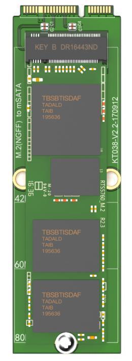 Maiwo KT038A sovitin M.2 NVMe NGFF 2242, 2260, 2280 mSATA:lle