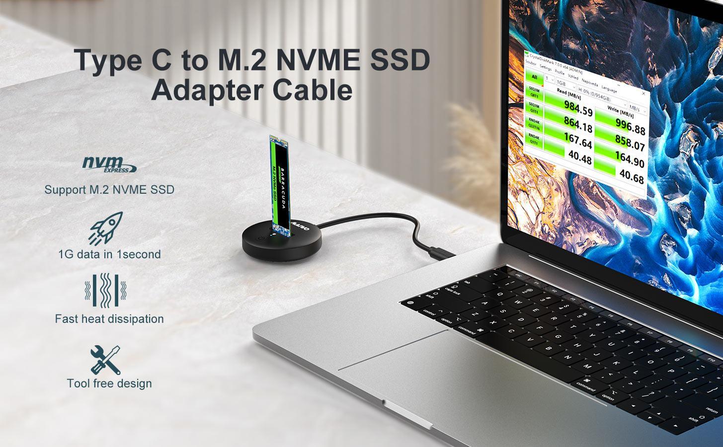 Maiwo USB-C 3.2 telakointiasema NVMe M.2 SSD 10Gbps:lle