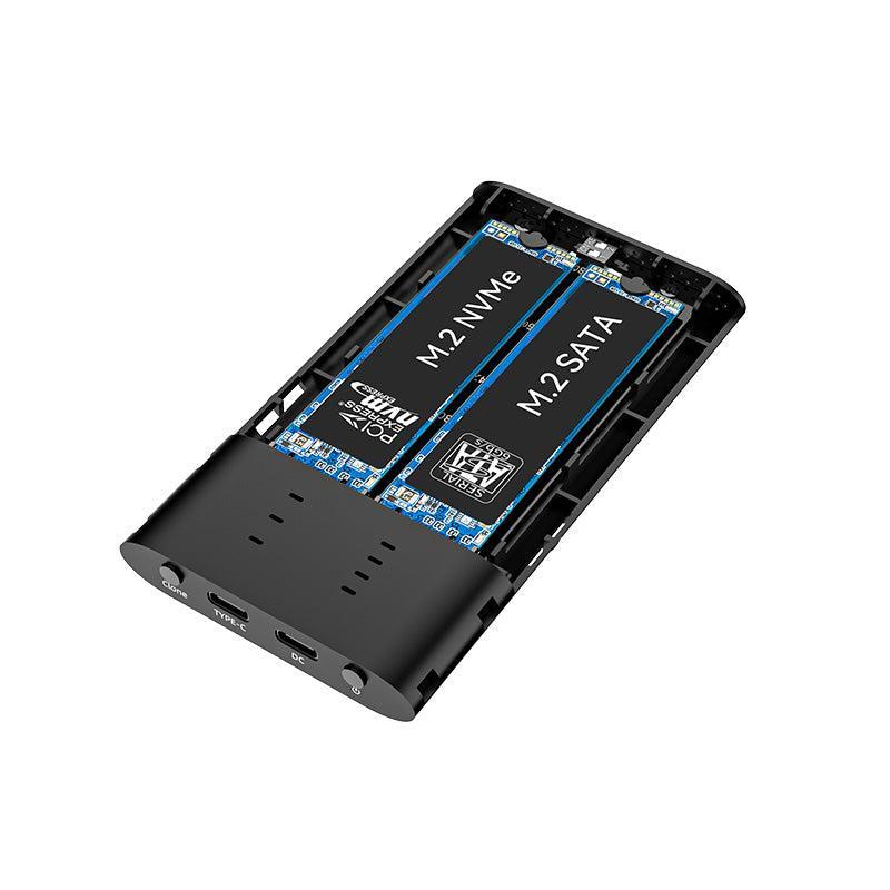 Maiwon ulkoinen HDD-kloonikotelo M.2 SATA ja NVMe SSD USB3.2 10Gbps 1:1 HDD Clone