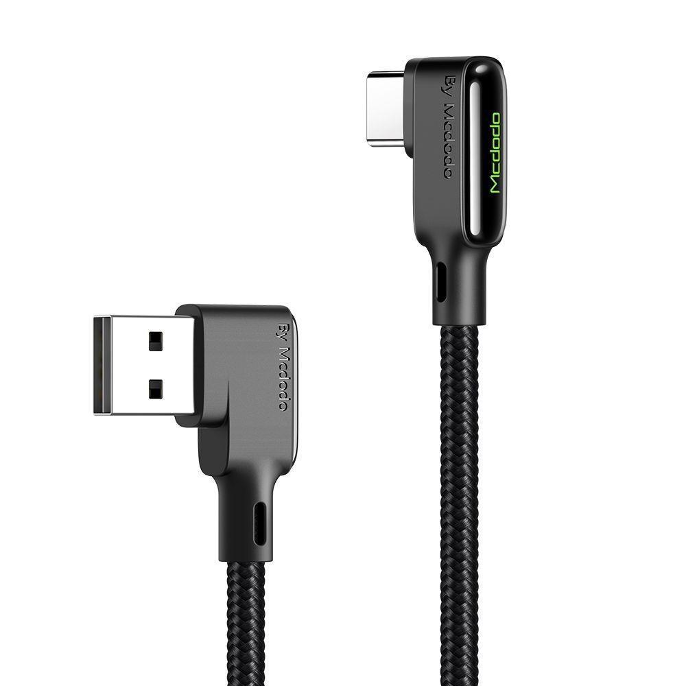 Mcdodo CA-7521 USB C–USB A vino kaapeli pikalataukseen ja synkronointiin, LED, 1,8 m