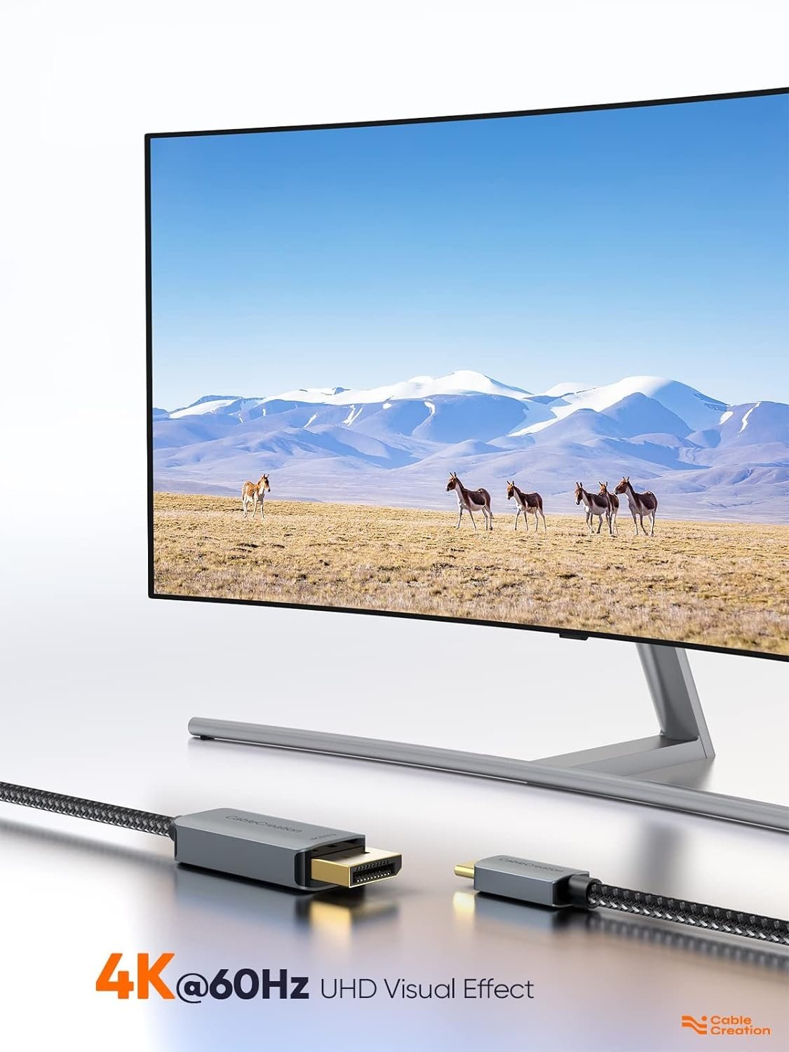 NÖRDIC 0,5 m USBC–Displayport Kaapeli, UHD 4K 60 Hz 21,6Gb/s, DP Alt Mode 1.2 HDCP, alumiiniliittimet, Space Grey