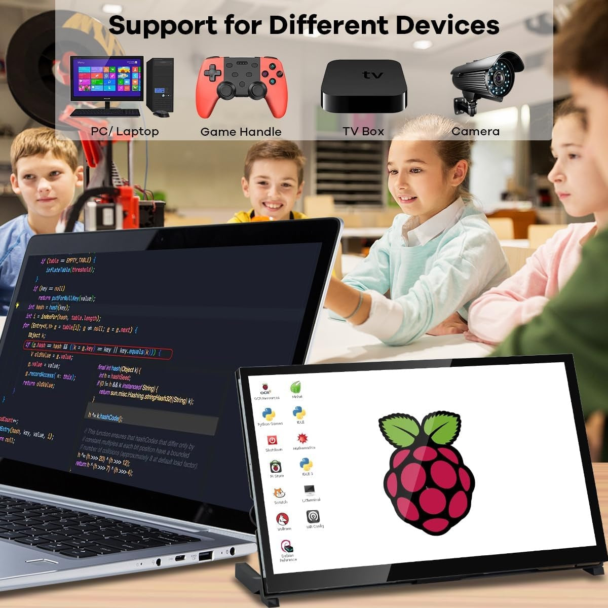 NÖRDIC10.1 Inch IPS LCD Touch Screen Display Panel 1024 x 600 Capacitive Screen HDMI Monitor for Raspberry Pi