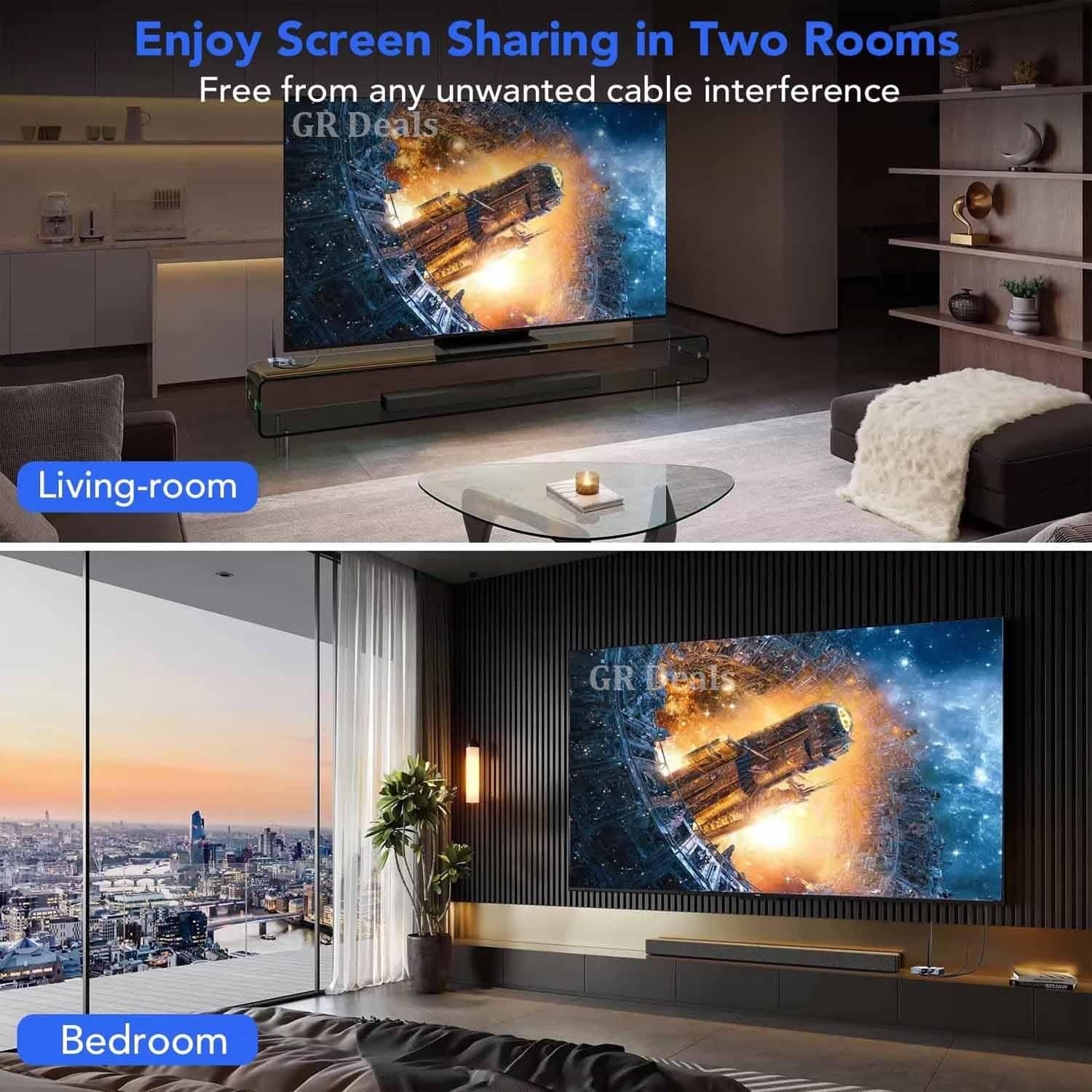 NÖRDIC 1080P Full HD HDMI Langaton 180m Jatkaja TX to RX Loop Out WiFi 5.8G