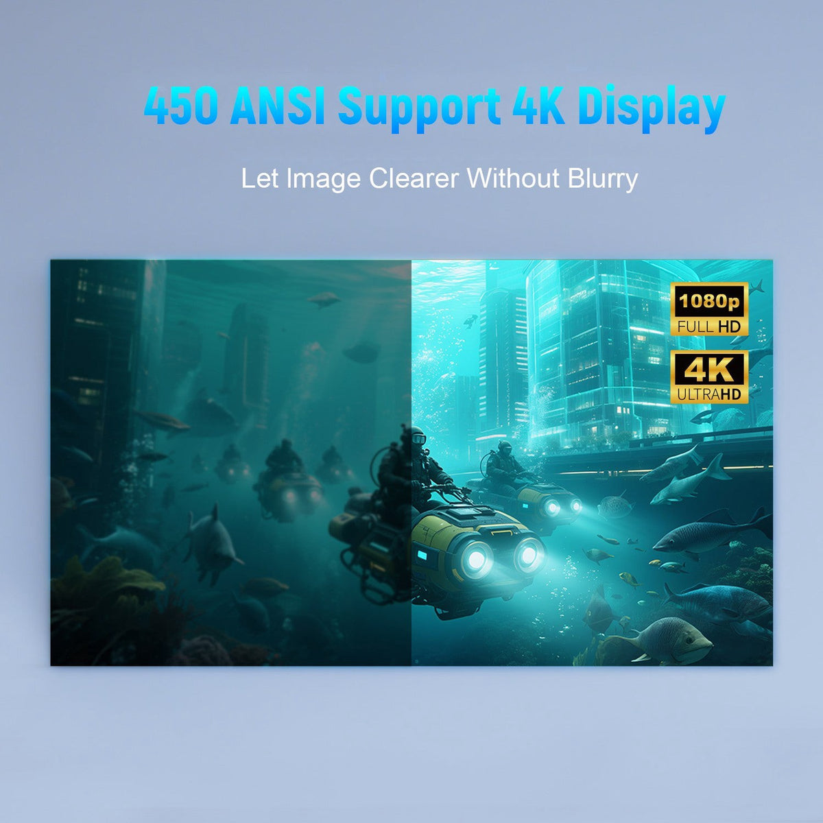 NÖRDIC 1080P Projektori Netflix-sertifioitu 200 ANSI lumen 2.4/5G WiFi 6 tuki iOS/Androidille
