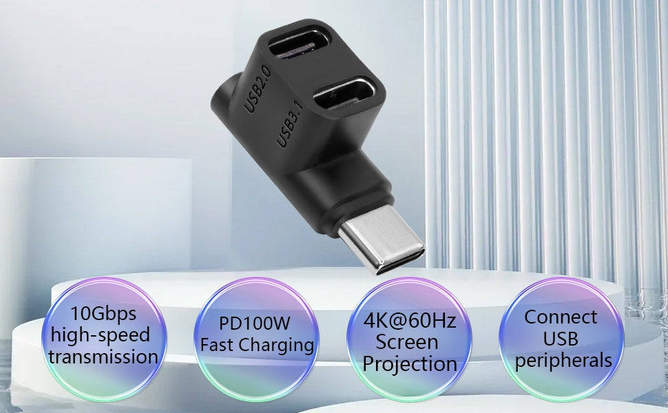 NÖRDIC USB-C 3.0 uros-naarassovitin datalle ja lataukselle 10Gbps