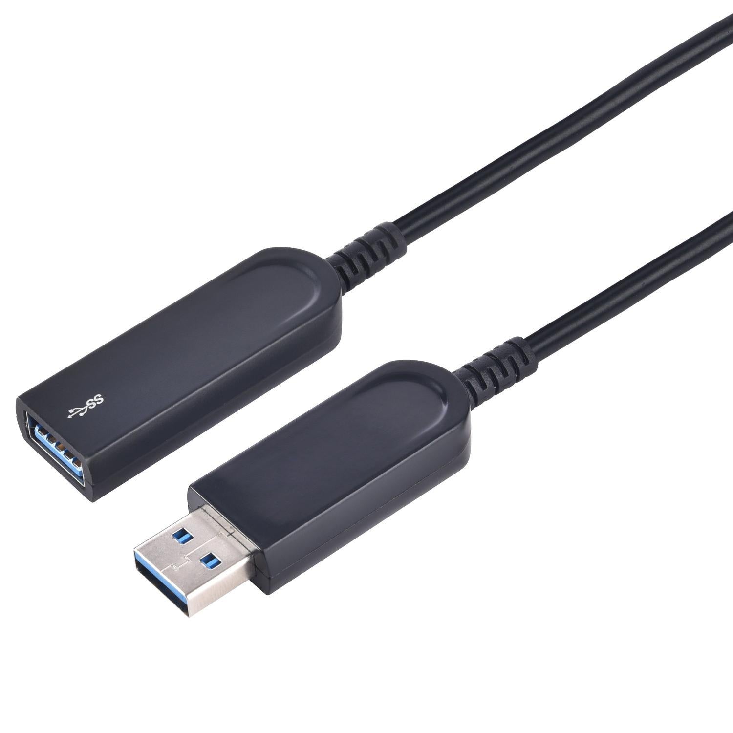 NÖRDIC 10m Active AOC kuitukaapeli 10Gbps USB 3.1 A uros USB3.1 A naaras USB 3.1 jatkokaapeli