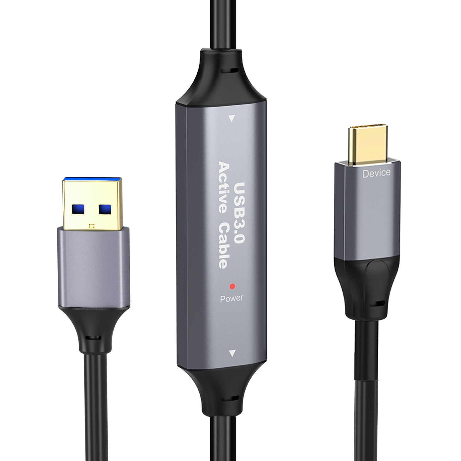 NÖRDIC 10m Aktiivinen USB 3.0 A–C Kaapeli, 5Gbps Super Speed USB-kaapeli Yhteensopiva VR:n, Kameran, Telakointiaseman ja muun kanssa