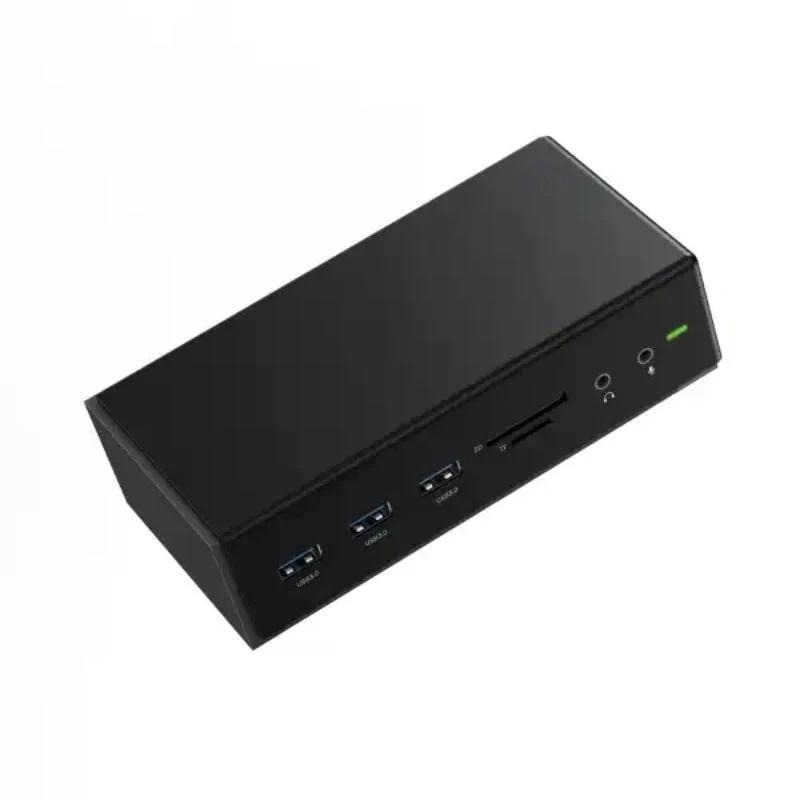 NÖRDIC 1-14 DisplayLink-telakointiasema 2xHDMI 1xVGA 5xUSB-A 1xUSB-C 100W PD 2x SD/TF-kortinlukija 2x3,5mm AUX