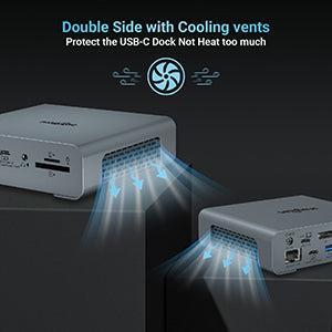 NÖRDIC 1-16 USB-C-telakointiaseman kolminkertainen näyttö 2xHDMI 1xDP 4K60Hz 7xUSB 1xUSB-C PD65W 1xRJ45 1xAudio 1xSD 1xMicro SD Thunderbolt 3/4 USB4