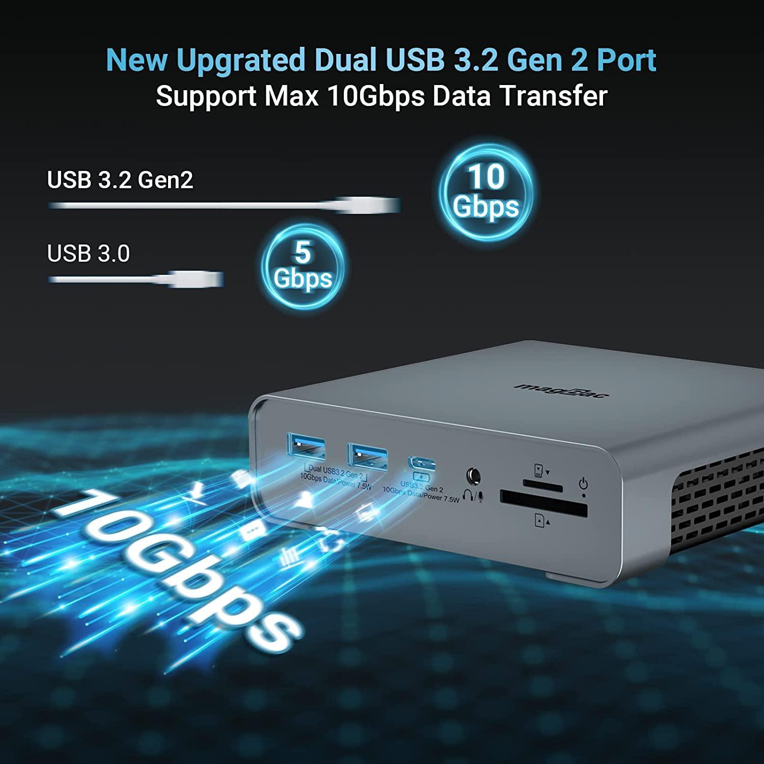 NÖRDIC 1-16 USB-C-telakointiaseman kolminkertainen näyttö 2xHDMI 1xDP 4K60Hz 7xUSB 1xUSB-C PD65W 1xRJ45 1xAudio 1xSD 1xMicro SD Thunderbolt 3/4 USB4