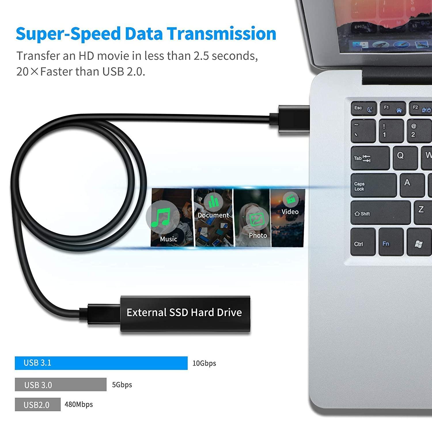 NÖRDIC 15 cm USB C–USB A -kaapeli, USB3.1 Gen1, Quick Charge 60 W, 5 Gb/s, 3 A, nailonpunottu, musta