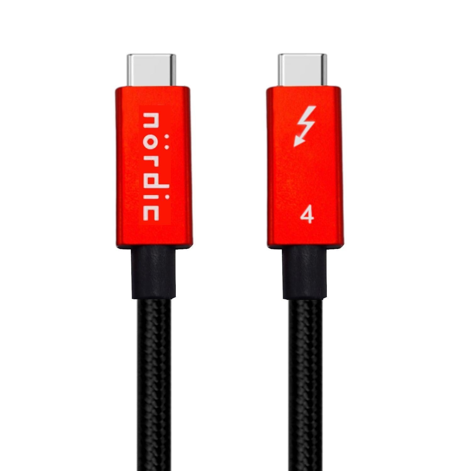 NÖRDIC 1,5 m Thunderbolt 4 USB-C kaapeli 40 Gbps 100 W lataus 8K video yhteensopiva USB 4 ja Thunderbolt 3 kanssa