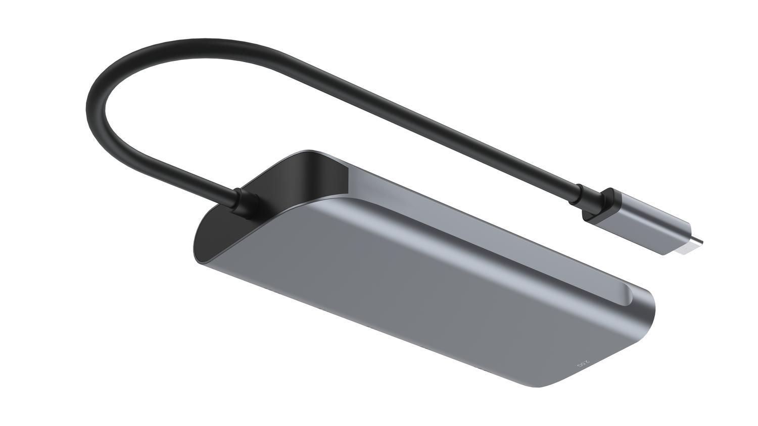 NÖRDIC 1–6 USB-C-telakointiasema 1xHDMI 8K60Hz 4K120Hz 2xUSB-C 10G 1xUSB-A 10G 1xRJ45 2,5G 100W PD3.0 Macbook M1 M2 Thunderbolt 3 4 USB4