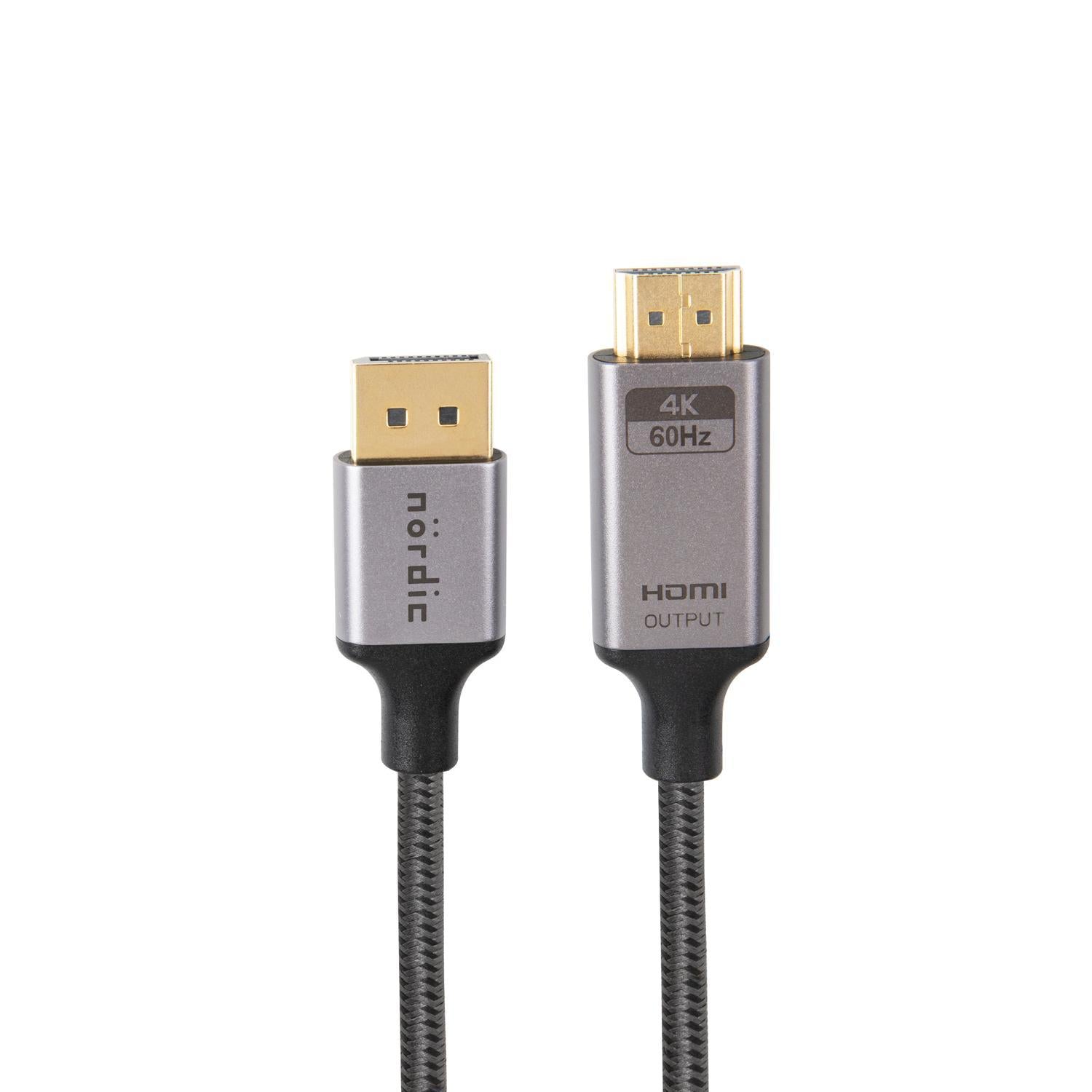NÖRDIC 1m Displayport HDMI 4K60Hz Dynamic HDR 18Gbps