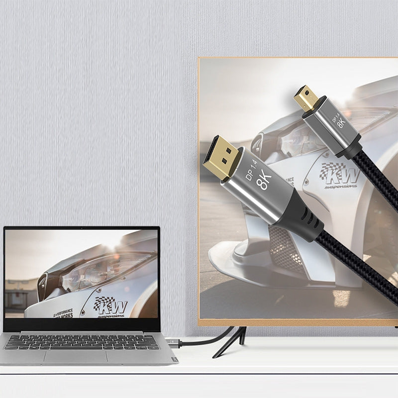 NÖRDIC 1m Mini DisplayPort–DisplayPort-kaapeli 8K@60Hz 4K@240Hz 32.4Gbps