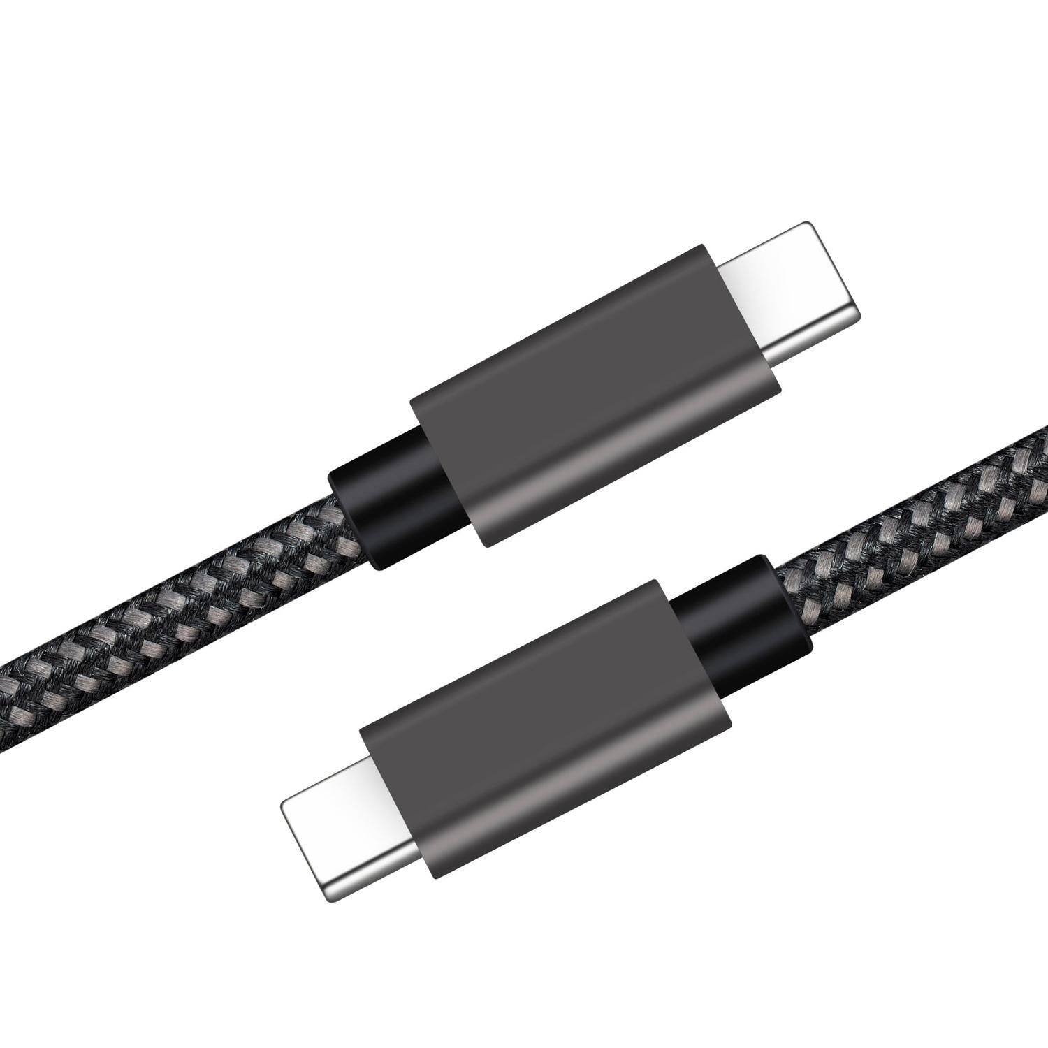 NÖRDIC 1m USB C 3.1 USB C Nylon Braided Kaapeli Pika lataus 3A Gen1 5Gbps Power Delivery PD 60W