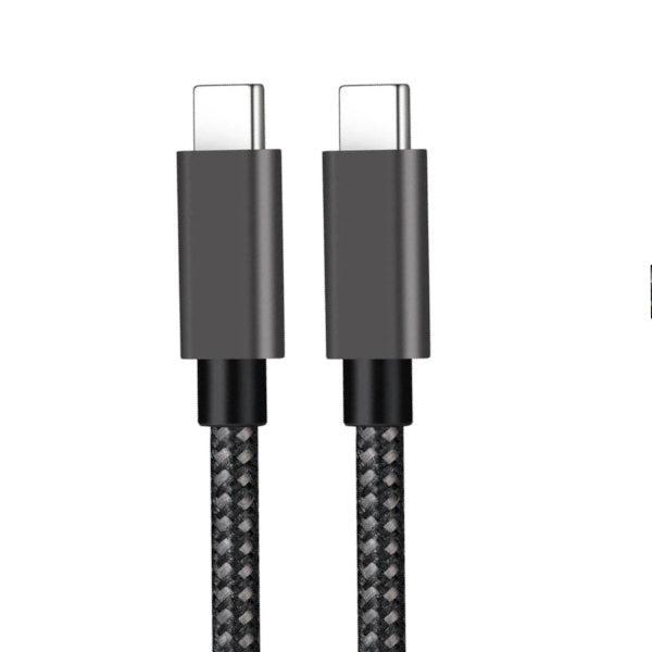 NÖRDIC 1m USB C 3.1 USB C Nylon Braided Kaapeli Pika lataus 5A Gen2 10Gbps Power Delivery PD 100W Emarkerin kanssa