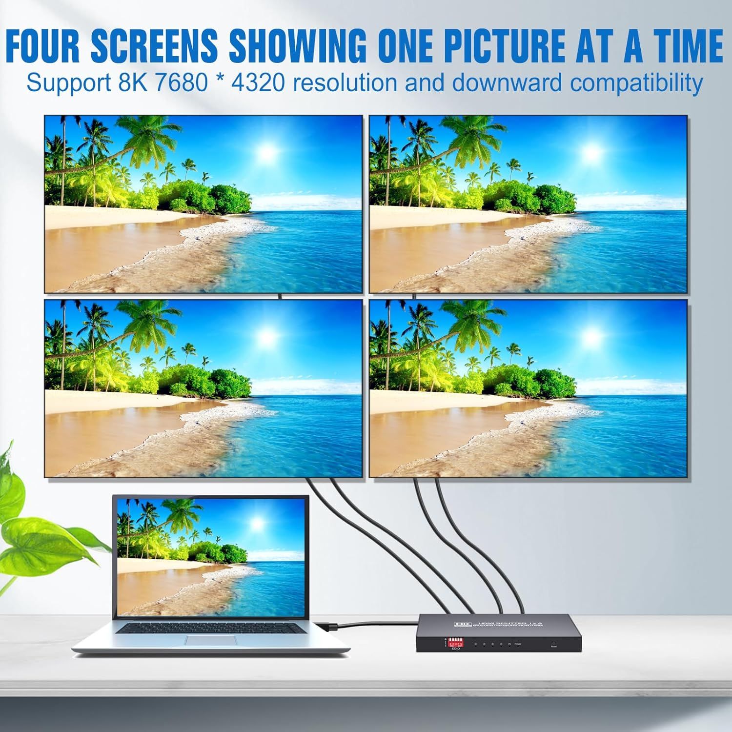 NÖRDIC 1 to 4 Splitter HDMI2.1 8K60Hz 4K120Hz