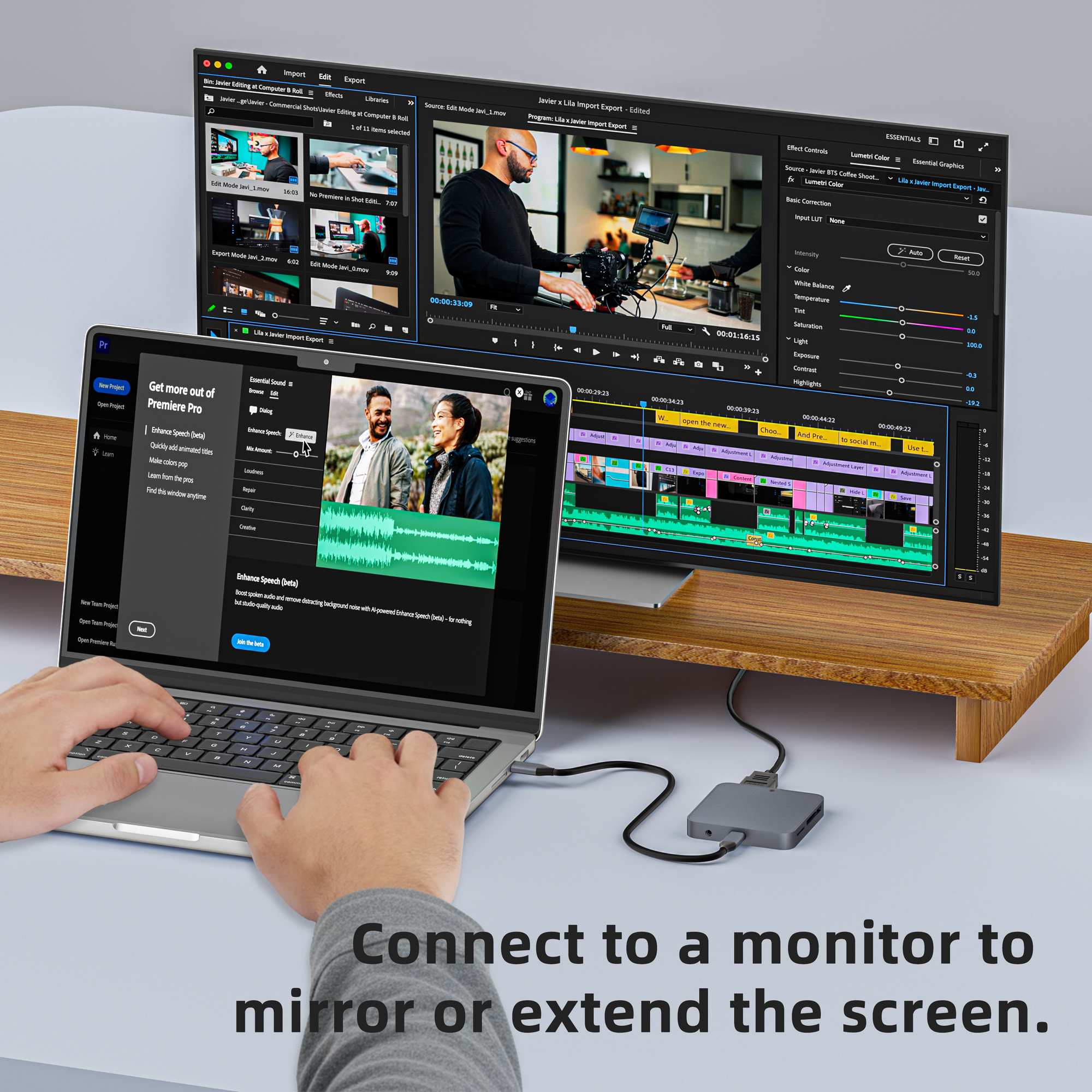 NÖRDIC 1–9 Magneettinen USB-C-telakointiasema 1xHDMI 4K60Hz, 1xUSB-C, 1xUSB-C PD 100W, 1xUSB-A, 1xM.2 SSD, 1xSD, 1xMicroSD, 1x3,5 mm AUX
