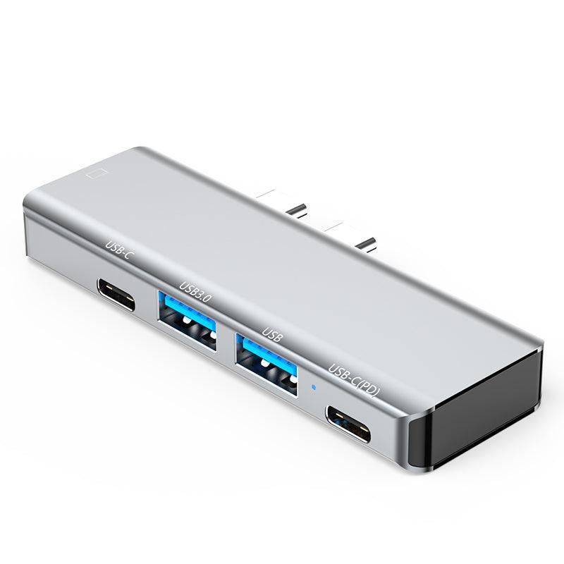 NÖRDIC 2–5 USB-C-telakointiasema MacBook Prolle ja Airille 1xHDMI 4K30Hz 1xUSB-C 1xUSB-C PD100W 1xUSB-A 3.0 1xUSB-A 2.0