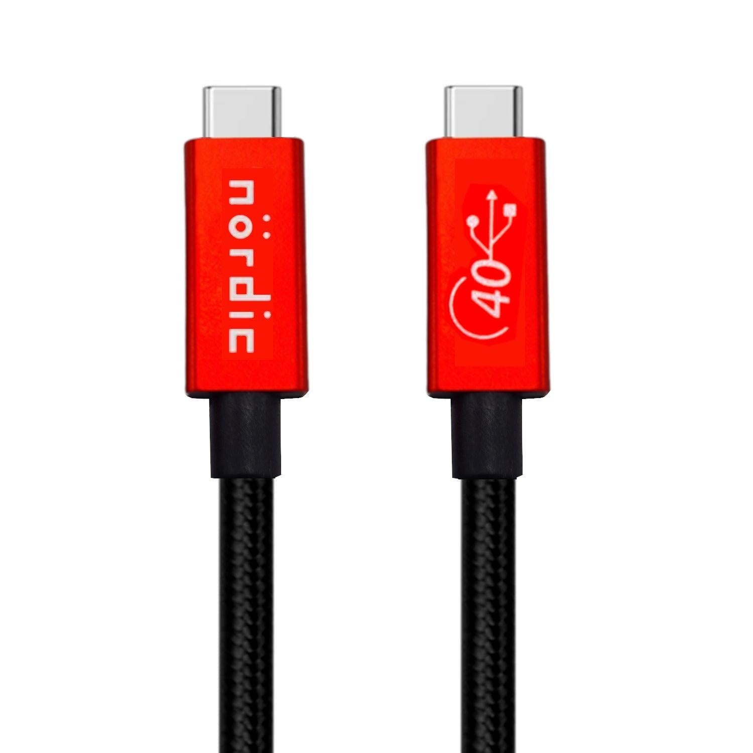 NÖRDIC 25 cm Thunderbolt 4 USB-C aktiivinen kaapeli 40 Gbps 100 W lataus 8K video yhteensopiva USB 4 ja Thunderbolt 3 kanssa