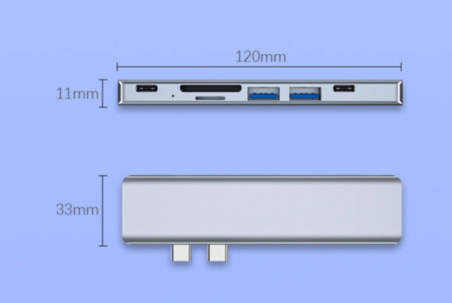 NÖRDIC 2–7 USB-C-telakointiasema MacBook Prolle ja Airille 1xHDMI 4K30Hz 1xUSB-A 3.1 1xUSB-A 2.0 1xUSB-C 3.1 1xUSB-C 100W PD 1x SD/TF-kortinlukija