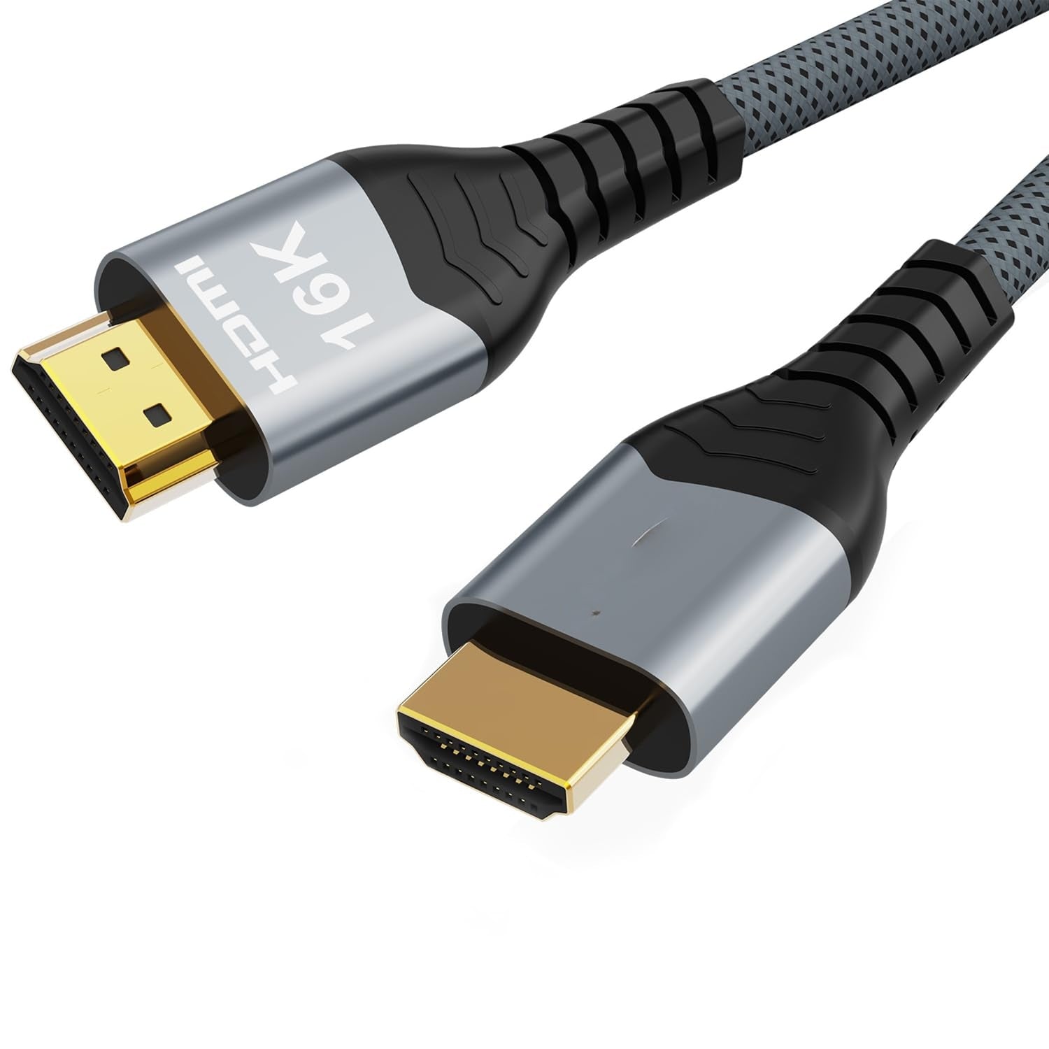 NÖRDIC 2m HDMI 2.2 kaapeli 96 Gbps, tukee 16K 60Hz, 8K 240Hz, 4K 480Hz, HDCP 2.2 & 2.3, DTS:X, Dynamic HDR10+ ja eARC