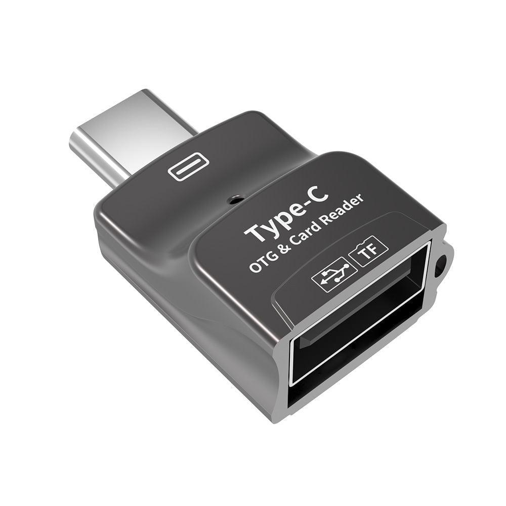 NÖRDIC 2 in 1 OTG USB3.1 Sovitin USB-C:hen kortinlukijalla 2TB TF / Micro SD / Micro SDHC / Micro SDXC