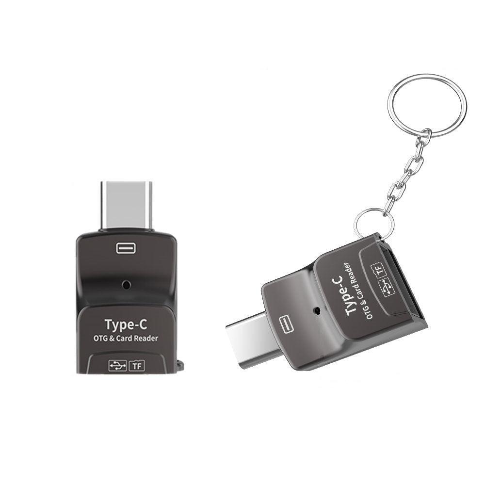 NÖRDIC 2 in 1 OTG USB3.1 Sovitin USB-C:hen kortinlukijalla 2TB TF / Micro SD / Micro SDHC / Micro SDXC