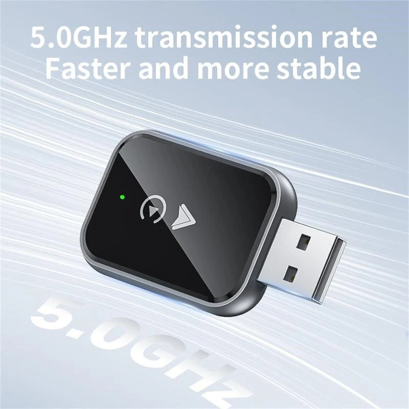 NÖRDIC 2-in-1 langaton Android CarPlay -sovitin, USB-C-adapterilla, Plug & Play, WiFi 5,8 GHz, tukee iOS 10+ ja Android 11+