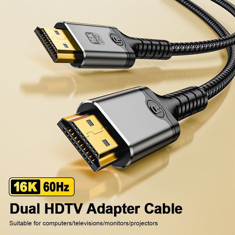 NÖRDIC 2m HDMI 2.2 kaapeli 96 Gbps, tukee 16K 60Hz, 8K 240Hz, 4K 480Hz, HDCP 2.2 & 2.3, DTS:X, Dynamic HDR10+ ja eARC