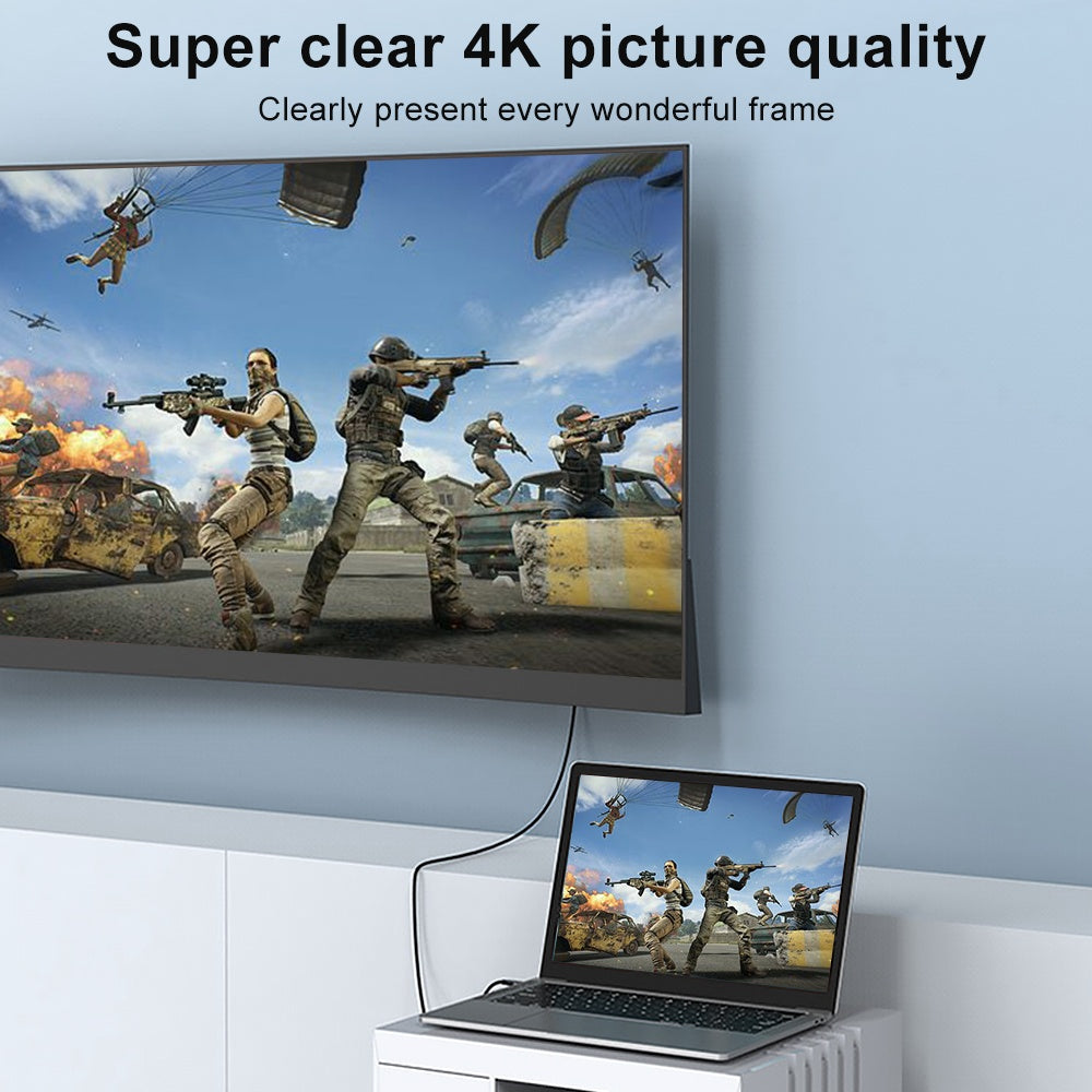 NÖRDIC 2 m USBC HDMI 4K 60 Hz nailonpunottu kaapeli, Space Grey, tuki HDCP1.4:lle ja 2.2:lle, puhdasta kuparia 99,99 %